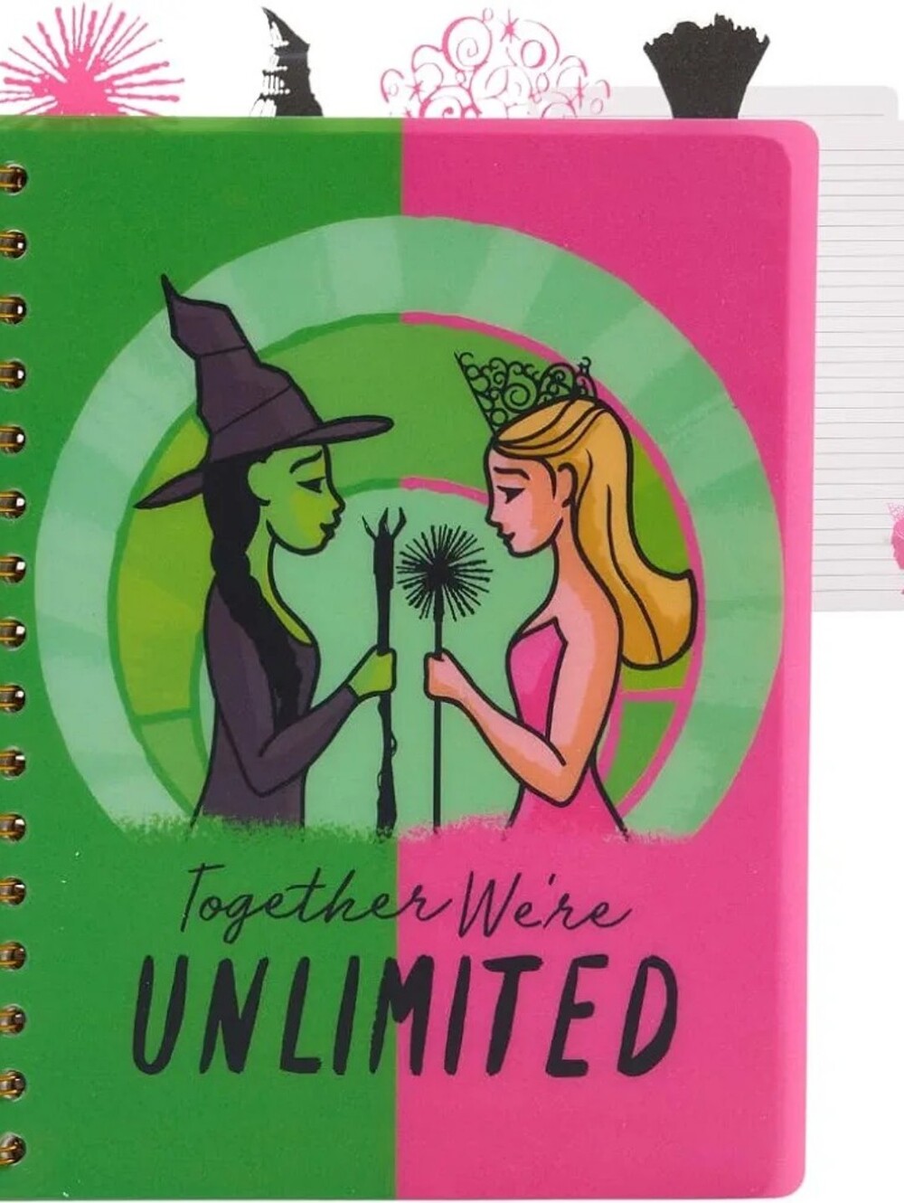 Together We're Unlimited Green & Pink Spiral Journal